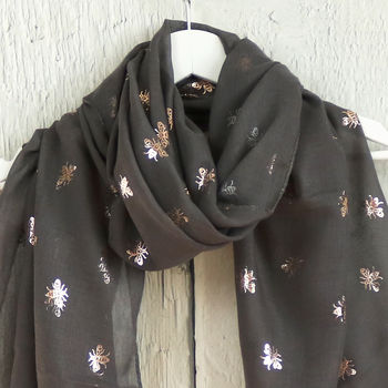 Little Bee Foil Print Scarf, 5 of 6
