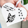 Personalised Alsatian Dog Heart Hanging Decoration, thumbnail 2 of 2