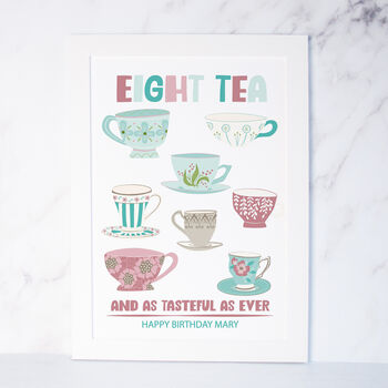 Personalised Tea Print 80th Birthday Present, 3 of 4