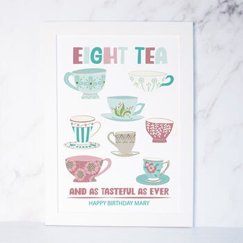 Personalised Tea Print 80th Birthday Present, 2 of 4