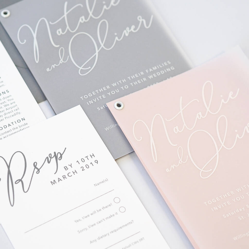 Natalie Vellum Layered Wedding Invitations By Project Pretty ...