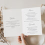 Wedding Table Menu In Purple And White Florals, thumbnail 2 of 4