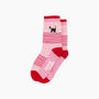 Embroidered Cat Combed Cotton Socks In Pink, thumbnail 3 of 4