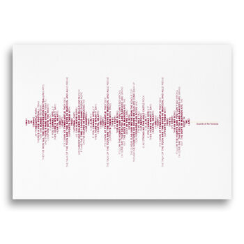 Hearts Football Song Soundwave Typography Print, 2 of 4