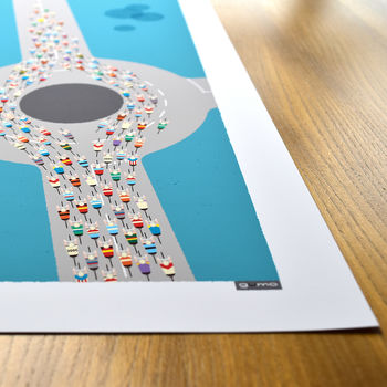 Peloton Roundabout Cycling Art Poster, 7 of 9