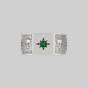 Skull And Star Wide Band Ring, 5 of 6
