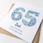 Blue Star Personalised 65th Birthday Card, thumbnail 3 of 6