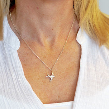 Swallow Necklace In Sterling Silver, 4 of 11
