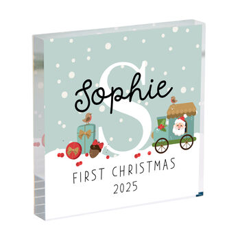 Personalised Baby’s First Christmas Gift Block, 3 of 4