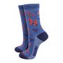 Cowboy Snakes Bamboo Ankle Socks Women's Blue, thumbnail 1 of 3