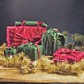 Christmas Reusable Fabric Furoshiki Gift Wrap, 9 of 10