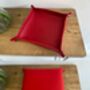 Personalised Red Square Leather Desk Accessories Tray, thumbnail 7 of 8