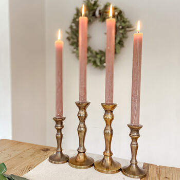 Brushed Gold/Bronze Candlesticks – Set Of Two, 7 of 11