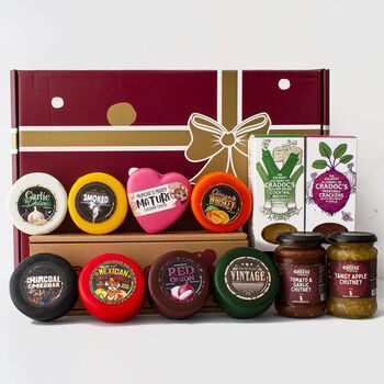 Waxed Cheese Truckle, Chutney And Biscuits Hamper, 2 of 12