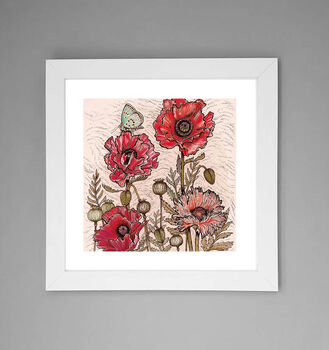 'Poppies And Butterfly' Print, 2 of 3