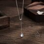 Moonstone Droplet Lariat Pendant Necklace, thumbnail 1 of 11