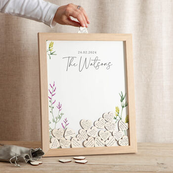 Wildflowers Wedding Drop Top Frame Guest Book, 2 of 5