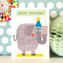 Happy Birthday Elephant Mini Card, thumbnail 4 of 5