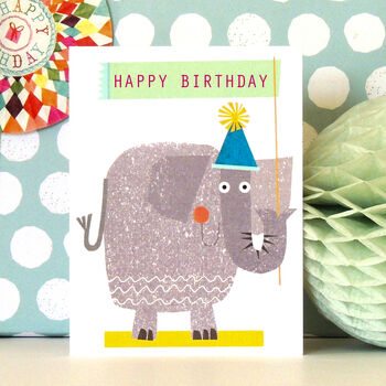 Happy Birthday Elephant Mini Card, 4 of 5