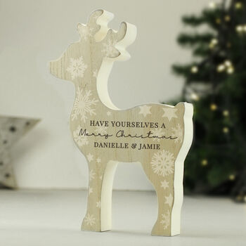 Personalised Snowflake Reindeer Ornament, 5 of 8