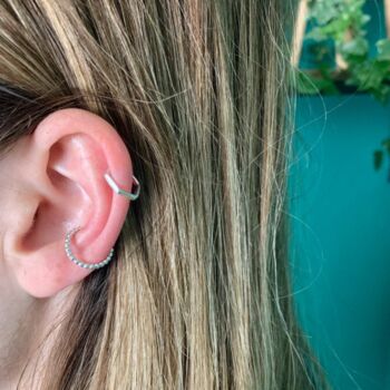 Sterling Silver Hexagon Ear Cuff, 3 of 4