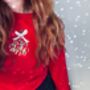 Mistletoe Embroidered Christmas Sweatshirt, thumbnail 1 of 5