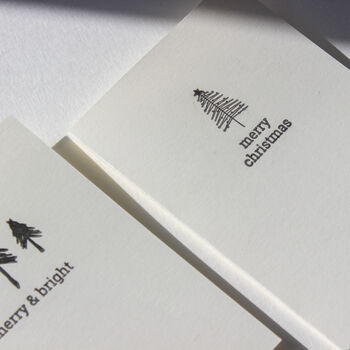 Pack Of Eight Letterpress Christmas Cards, 3 of 10