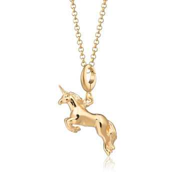 18ct Gold Unicorn Charm Necklace, 2 of 6