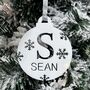 Personalised Name And Initial Christmas Bauble, thumbnail 3 of 12