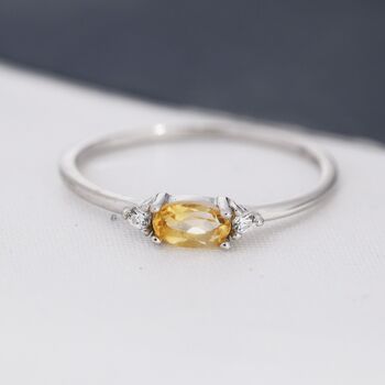 Natural Yellow Citrine Ring In Sterling Silver, 4 of 9