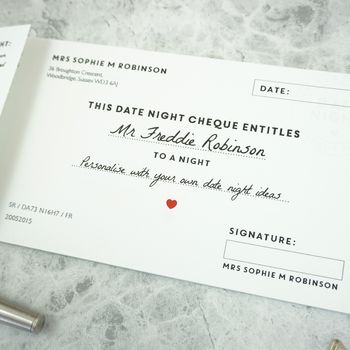 Personalised Date Night Cheques, 8 of 12