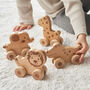 Set Of Four Push Along Wooden Toy Animals, thumbnail 1 of 8