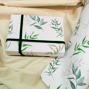 Watercolour Willow Leaf Gift Wrap, 8 of 8