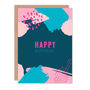 Abstract Paint Happy Birthday Card, thumbnail 2 of 2