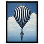 Surreal And Stripes Zebra Balloon Mono Wall Art Print, thumbnail 5 of 6