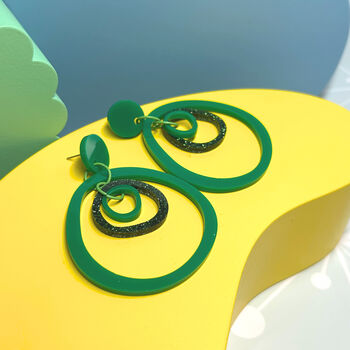 Acrylic Coloured Wonky Hoops, 5 of 6