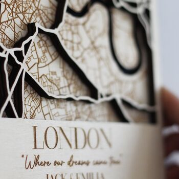 Personalised Wooden Location Map, 2 of 8