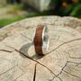 Silver And European Walnut Inlay Ring Coated, thumbnail 1 of 7