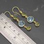 Peridot Blue Topaz Gold Plated 925 Silver Earrings, thumbnail 4 of 5
