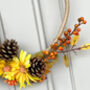 Luxury Autumn Jute Wreath With Daisies And Fir Cones, thumbnail 4 of 4