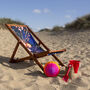 Regal Rich Blue And Blush Pink Floral Beach Deckchair, thumbnail 1 of 3