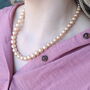 Large Golden Round Pearl Bridesmaid Statement Wedding Necklace And Earring Set, thumbnail 5 of 7