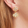 Opal Cabuchon Gold Plated Silver Stud Earrings, thumbnail 1 of 12