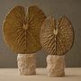 Set Of Two Aged Gold Leaf Sculptures, thumbnail 1 of 2