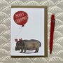 Hippo Christmas Card, thumbnail 1 of 3