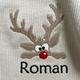 Personalised Christmas Childrens Ribbed Set Rudolph, thumbnail 2 of 3