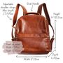 Large Leather Backpack, Tan, thumbnail 7 of 7
