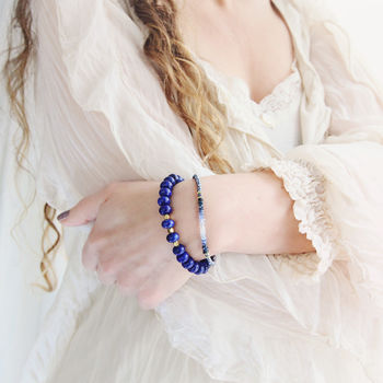 Ombre Blue Sapphire Bracelet In Silver Or Gold, 7 of 11