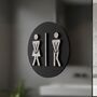 Funny Unisex Toilet Door Black Sign With Raised Design, thumbnail 3 of 5