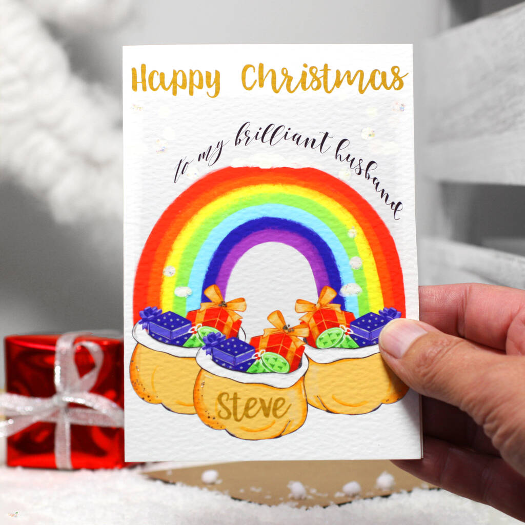 Personalised Rainbow Partner Christmas Card, 1 of 5